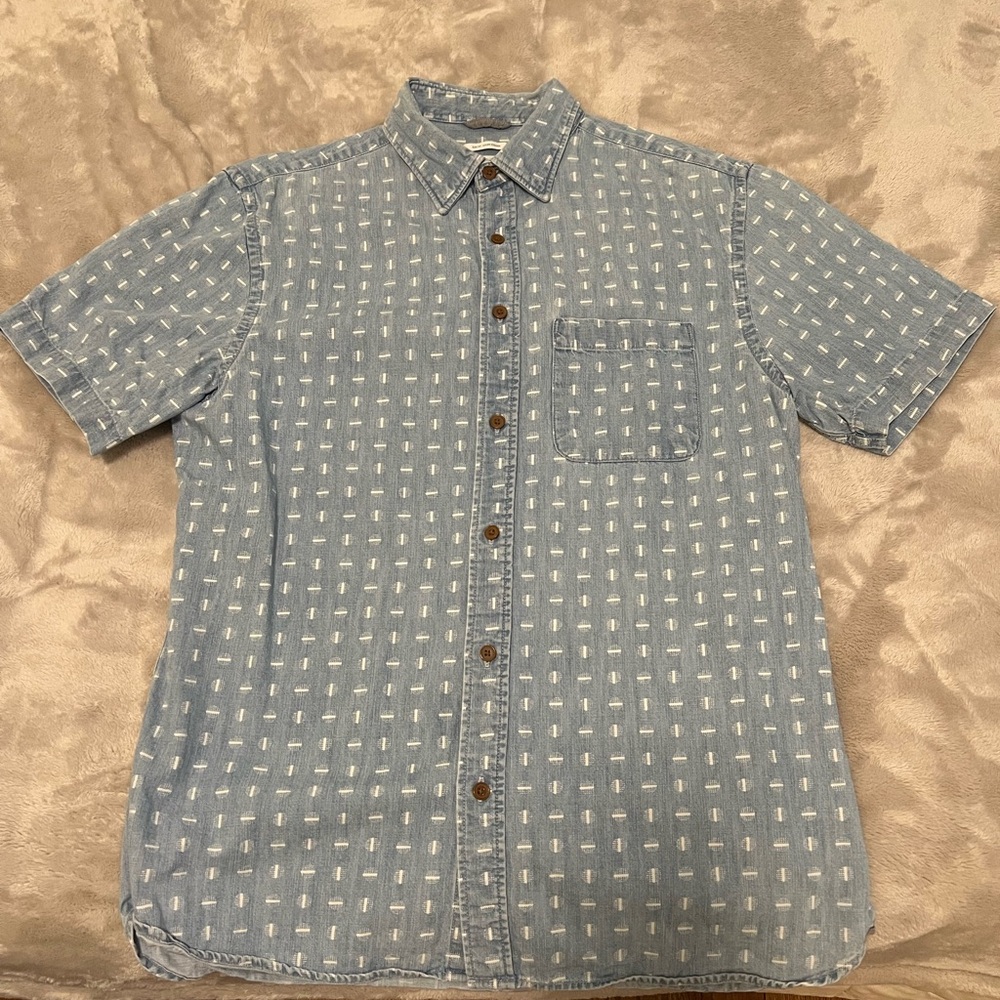 Old Navy Blue Patterned Button Down Shirt (M)